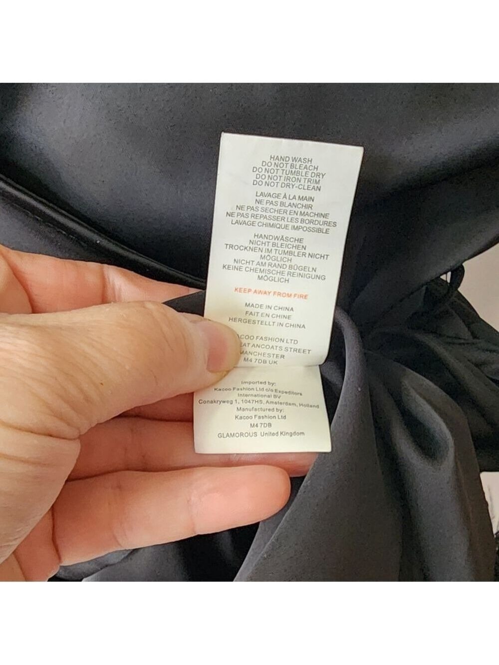Black Satin Feather Wrap Mini Dress Glamorous Medium | Night Out Luxe NWT - Picture 6 of 7